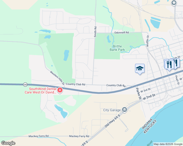 map of restaurants, bars, coffee shops, grocery stores, and more near 1600 Hawthorne Drive in Mount Vernon