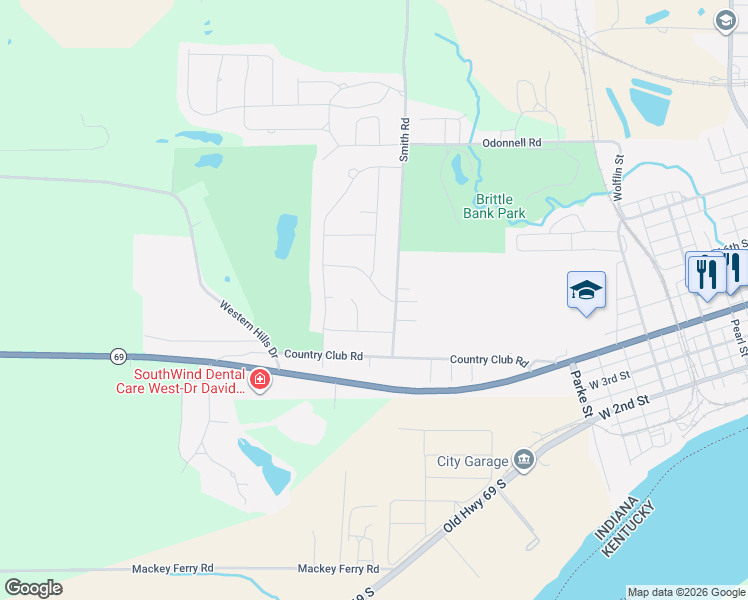 map of restaurants, bars, coffee shops, grocery stores, and more near 1600 Hawthorne Drive in Mount Vernon