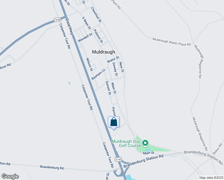 map of restaurants, bars, coffee shops, grocery stores, and more near 717 Main Street in Muldraugh