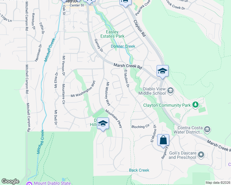 map of restaurants, bars, coffee shops, grocery stores, and more near 21 Clark Creek Circle in Clayton