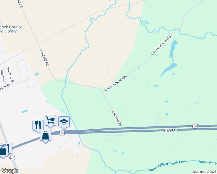 map of restaurants, bars, coffee shops, grocery stores, and more near 549 Lee Henderson Road in Lewisport