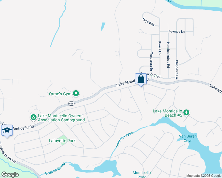 map of restaurants, bars, coffee shops, grocery stores, and more near 613 Jefferson Drive in Palmyra