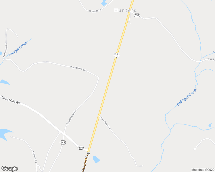 map of restaurants, bars, coffee shops, grocery stores, and more near 18589 James Madison Highway in Troy