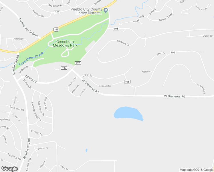 map of restaurants, bars, coffee shops, grocery stores, and more near East Routt Street in Pueblo