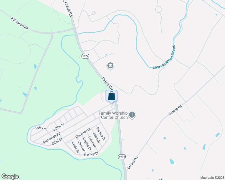 map of restaurants, bars, coffee shops, grocery stores, and more near Tates Creek Road in Lexington