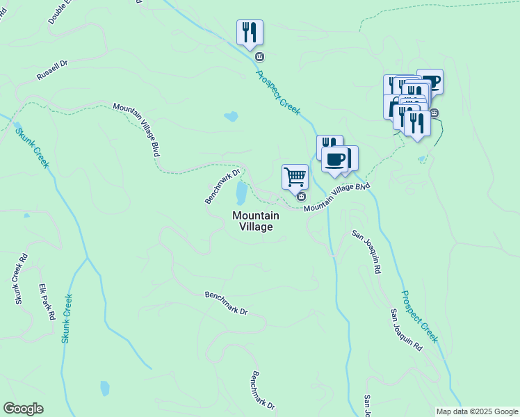 map of restaurants, bars, coffee shops, grocery stores, and more near in Mountain Village