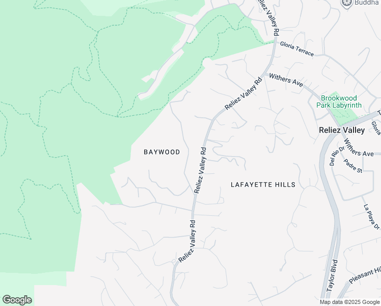 map of restaurants, bars, coffee shops, grocery stores, and more near 1720 Toyon Road in Lafayette