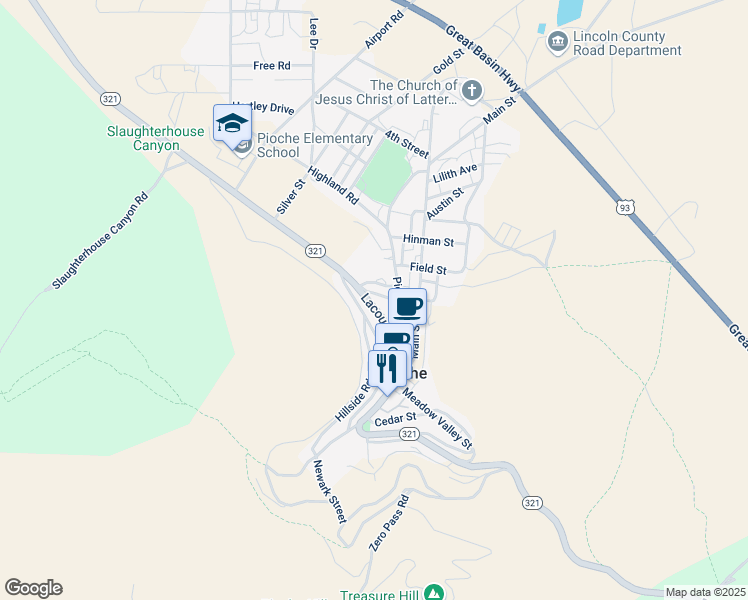 map of restaurants, bars, coffee shops, grocery stores, and more near 336 Hoffman Street in Pioche