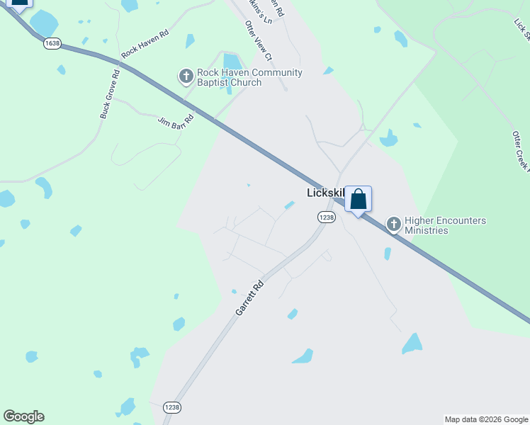 map of restaurants, bars, coffee shops, grocery stores, and more near Doe Court in Meade County