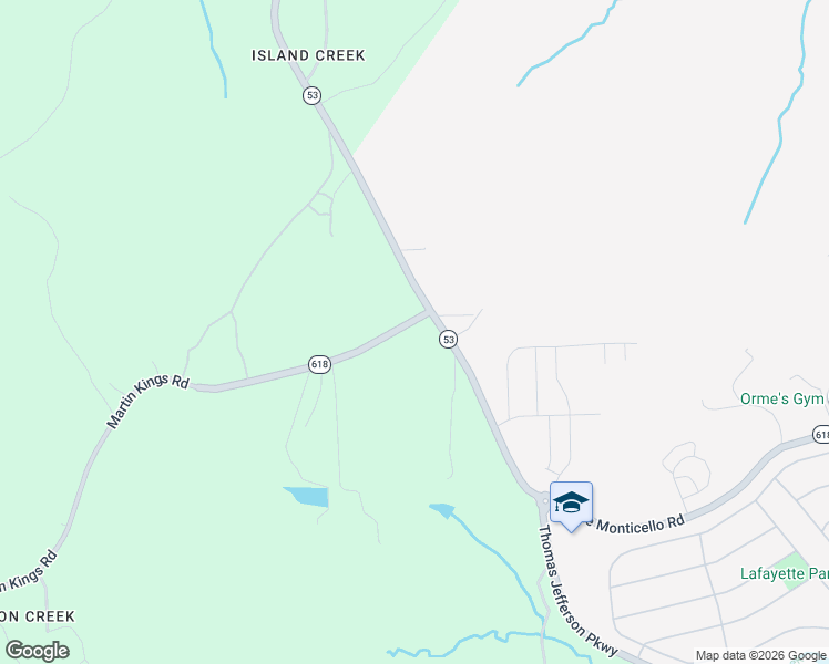map of restaurants, bars, coffee shops, grocery stores, and more near 49 State Route 618 in Charlottesville