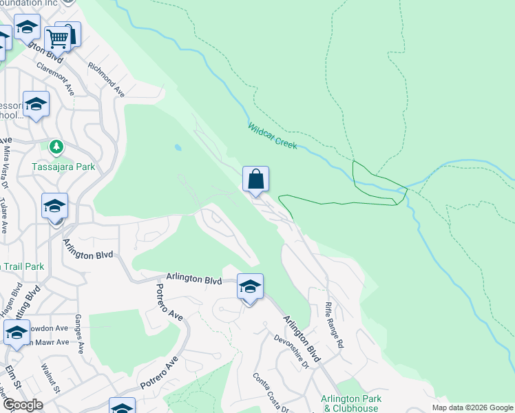 map of restaurants, bars, coffee shops, grocery stores, and more near 401 Vista Heights Road in El Cerrito
