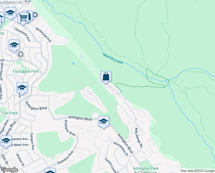 map of restaurants, bars, coffee shops, grocery stores, and more near 401 Vista Heights Road in El Cerrito