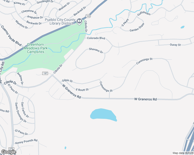 map of restaurants, bars, coffee shops, grocery stores, and more near 5023-5123 County Road Cc309 in Pueblo