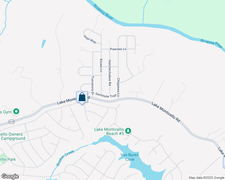 map of restaurants, bars, coffee shops, grocery stores, and more near 3 Hatchechubee Road in Palmyra