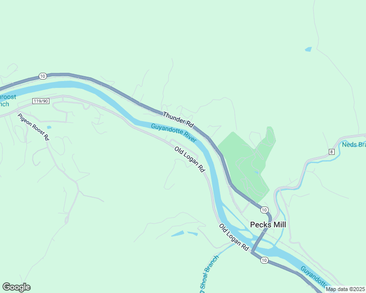 map of restaurants, bars, coffee shops, grocery stores, and more near 9 Perry Lane in Chapmanville