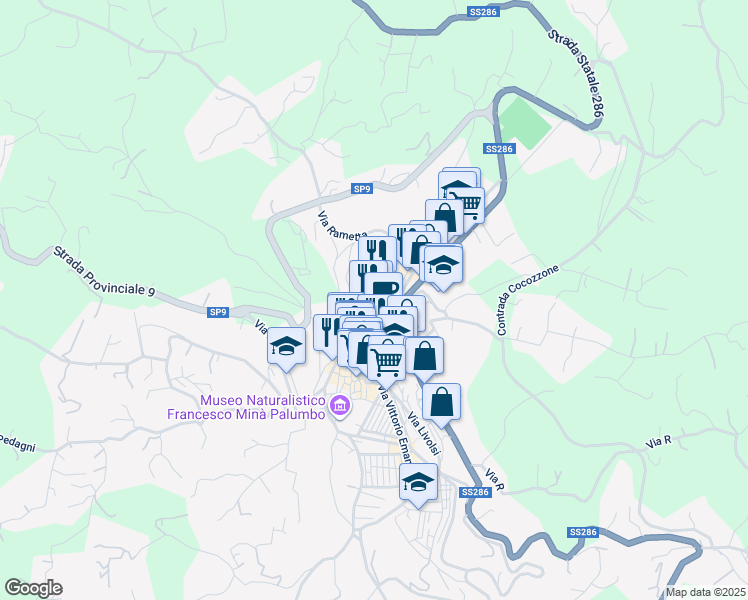 map of restaurants, bars, coffee shops, grocery stores, and more near 14 Via Sant'Anna in Castelbuono