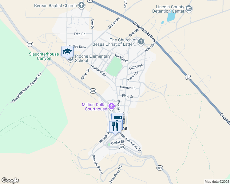 map of restaurants, bars, coffee shops, grocery stores, and more near 389 Pioche Street in Pioche