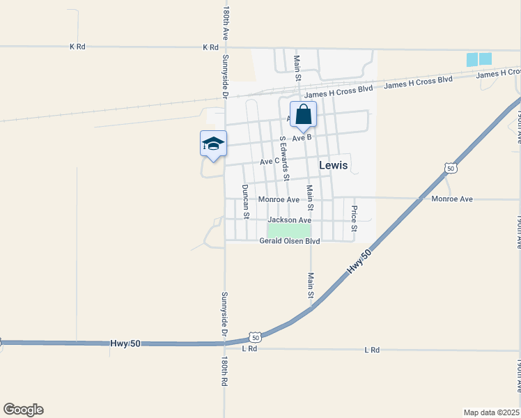 map of restaurants, bars, coffee shops, grocery stores, and more near 200-298 Jackson Avenue in Lewis