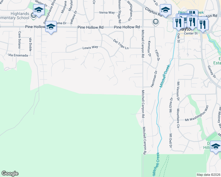 map of restaurants, bars, coffee shops, grocery stores, and more near 5795 Lewis Way in Concord