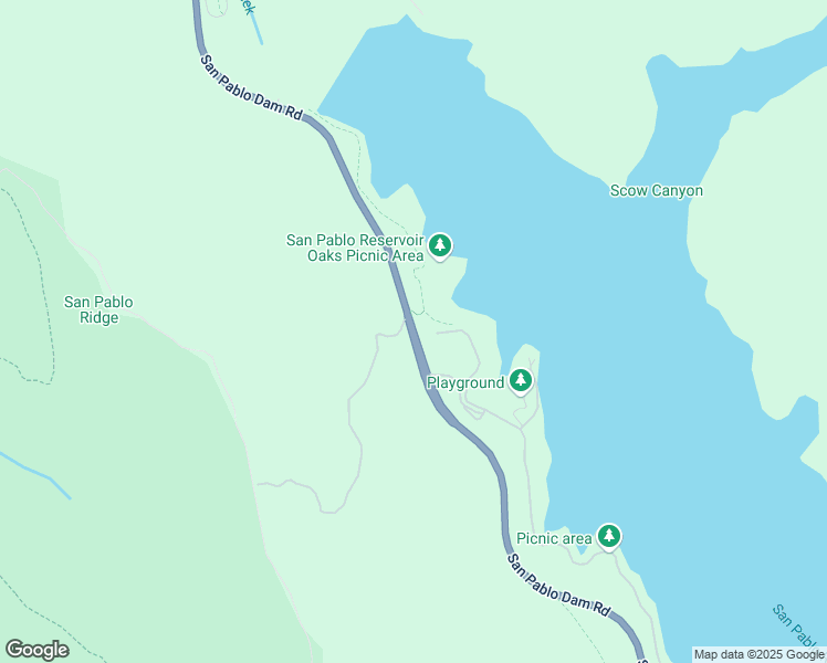 map of restaurants, bars, coffee shops, grocery stores, and more near 7398 San Pablo Dam Road in Richmond