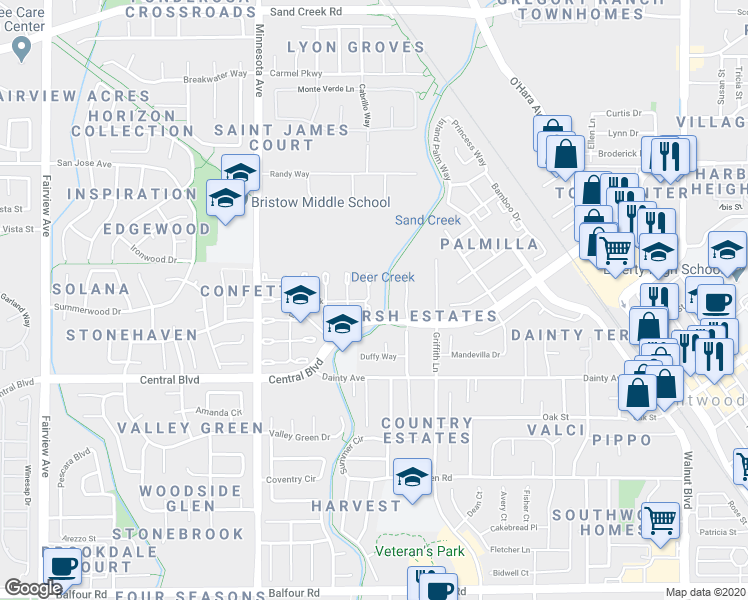 map of restaurants, bars, coffee shops, grocery stores, and more near 700 Willowcreek Terrace in Brentwood