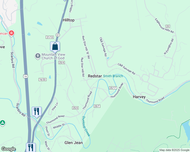 map of restaurants, bars, coffee shops, grocery stores, and more near in Redstar