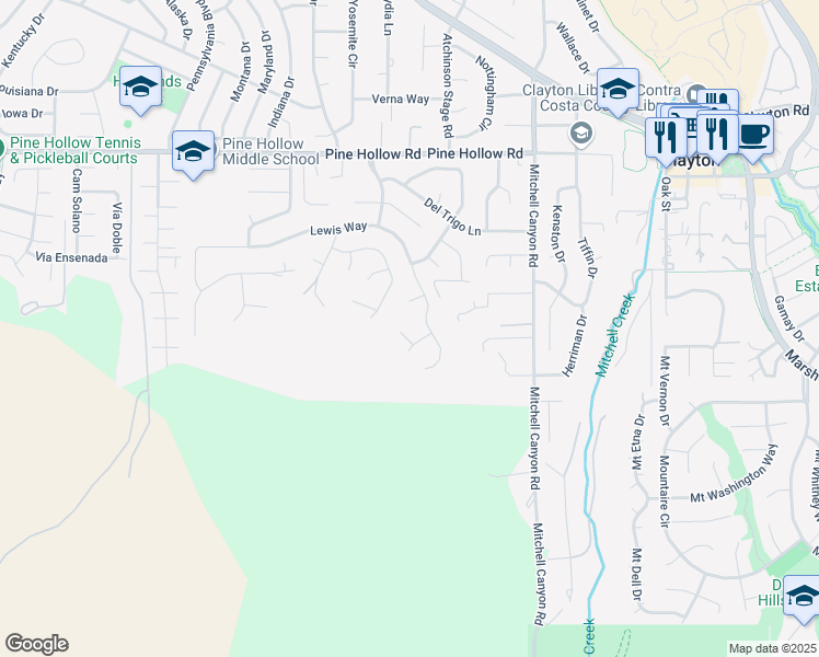 map of restaurants, bars, coffee shops, grocery stores, and more near 5757 Reynolds Place in Concord
