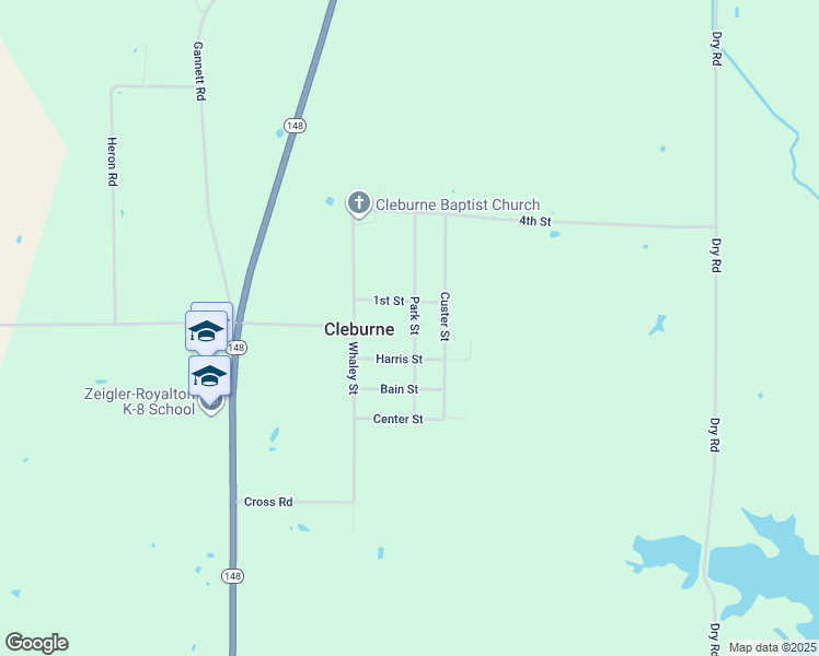 map of restaurants, bars, coffee shops, grocery stores, and more near 5065 Park Street in Mulkeytown