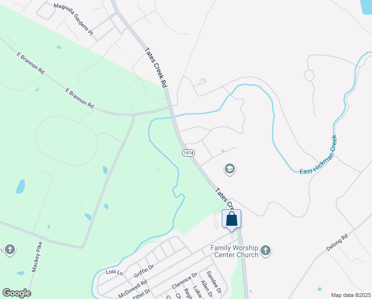 map of restaurants, bars, coffee shops, grocery stores, and more near Tates Creek Road in Nicholasville