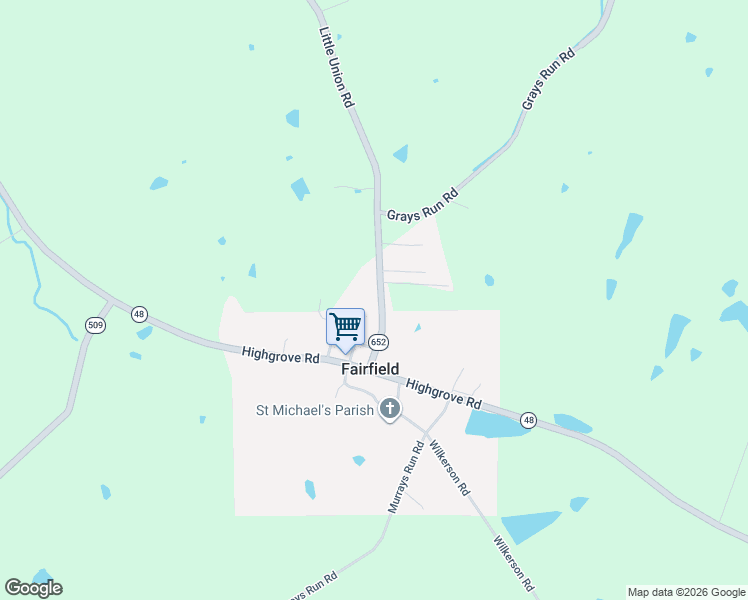 map of restaurants, bars, coffee shops, grocery stores, and more near 226 Little Union Road in Fairfield