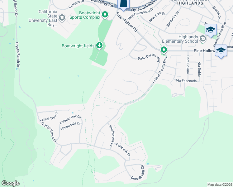 map of restaurants, bars, coffee shops, grocery stores, and more near 5308 Vista Point Court in Concord