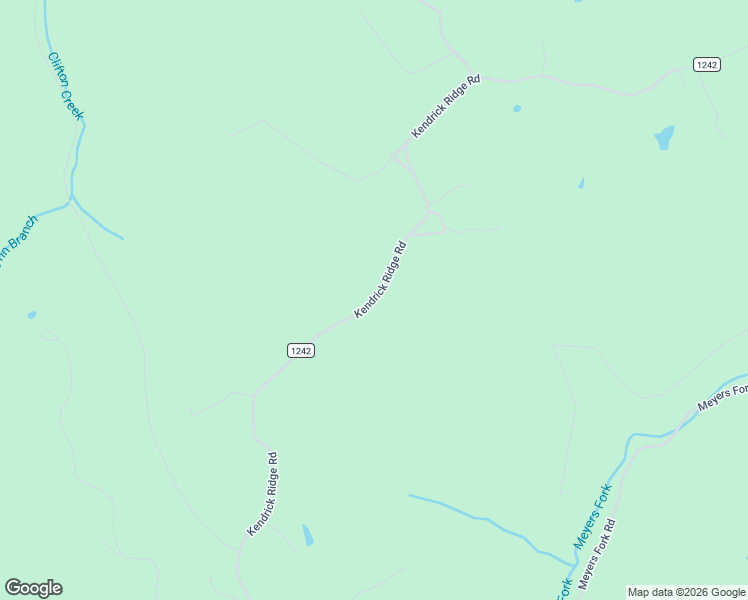 map of restaurants, bars, coffee shops, grocery stores, and more near County Road 1242 in Menifee County
