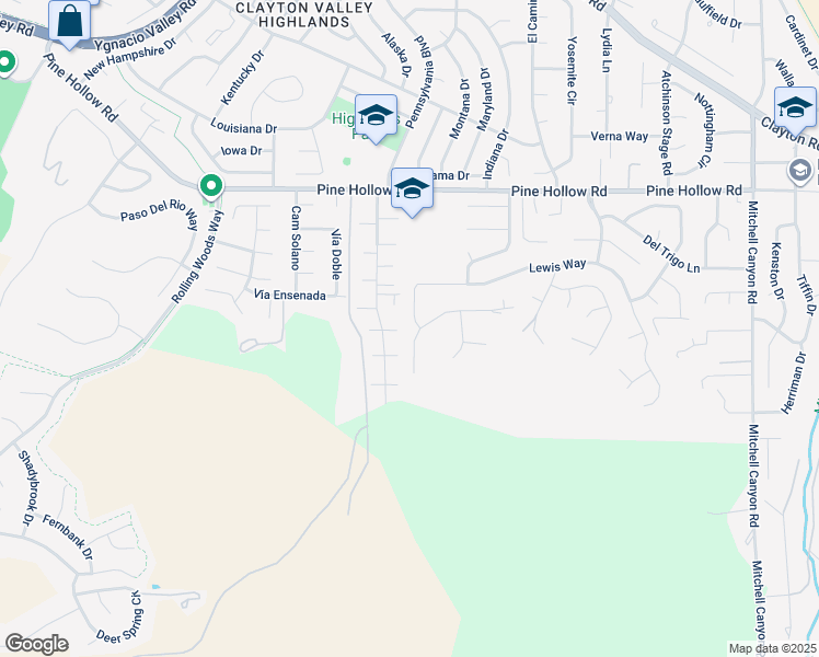 map of restaurants, bars, coffee shops, grocery stores, and more near 1181 Blue Lake Way in Concord