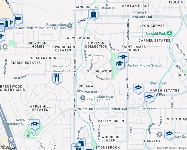 map of restaurants, bars, coffee shops, grocery stores, and more near 834 Stonewood Court in Brentwood