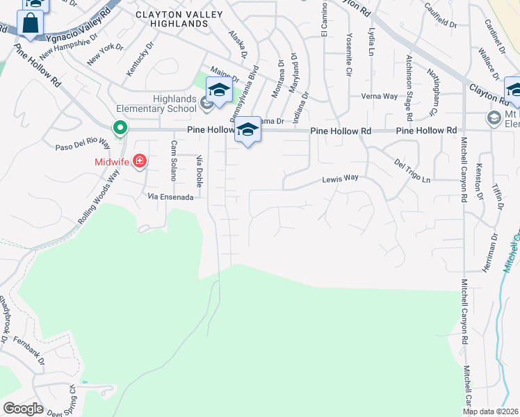 map of restaurants, bars, coffee shops, grocery stores, and more near 5520 Lewis Way in Concord