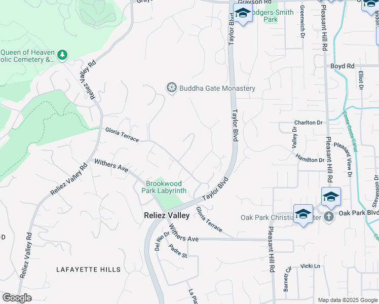 map of restaurants, bars, coffee shops, grocery stores, and more near 10 The Nines in Lafayette