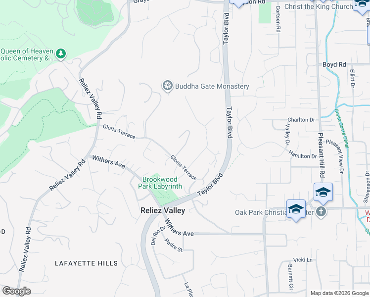 map of restaurants, bars, coffee shops, grocery stores, and more near 10 The Nines in Lafayette