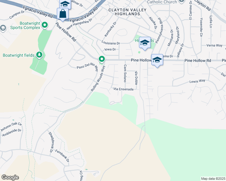 map of restaurants, bars, coffee shops, grocery stores, and more near 1108 Rock Creek Way in Concord