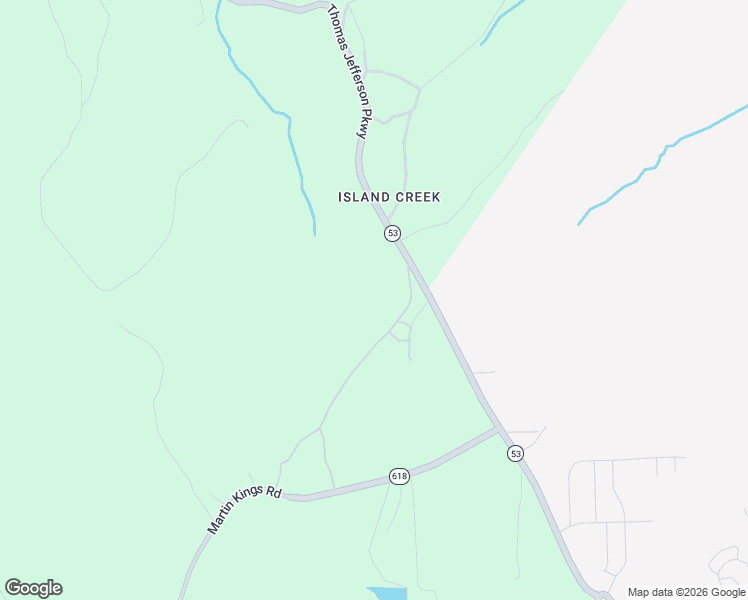 map of restaurants, bars, coffee shops, grocery stores, and more near 3605 Thomas Jefferson Parkway in Charlottesville