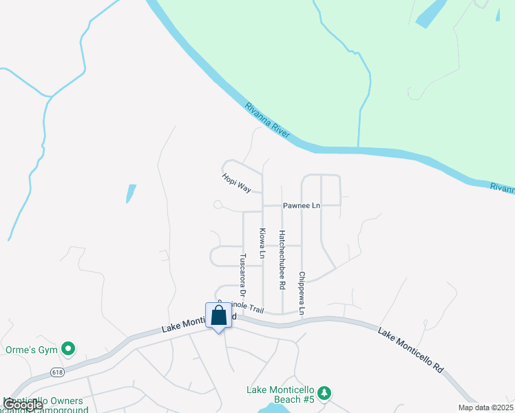 map of restaurants, bars, coffee shops, grocery stores, and more near 1 Chickasaw Place in Palmyra