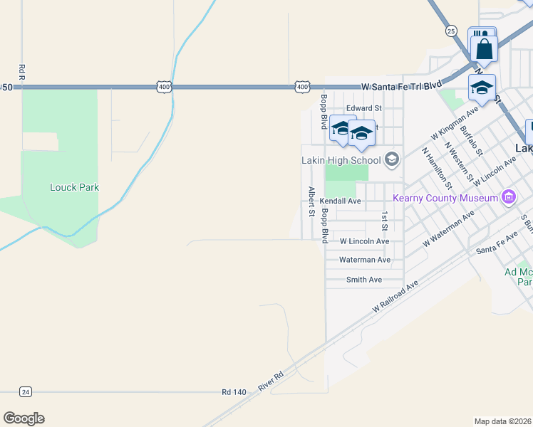 map of restaurants, bars, coffee shops, grocery stores, and more near in Lakin