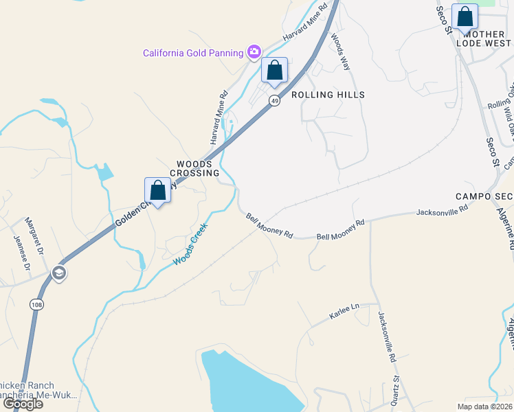 map of restaurants, bars, coffee shops, grocery stores, and more near 10001-10039 Bell Mooney Rd in Jamestown