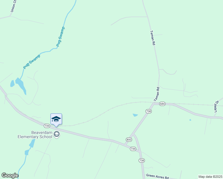 map of restaurants, bars, coffee shops, grocery stores, and more near 19327 Teman Road in Beaverdam