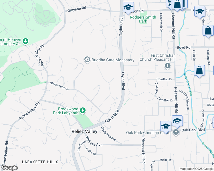map of restaurants, bars, coffee shops, grocery stores, and more near 3229 Surmont Drive in Lafayette