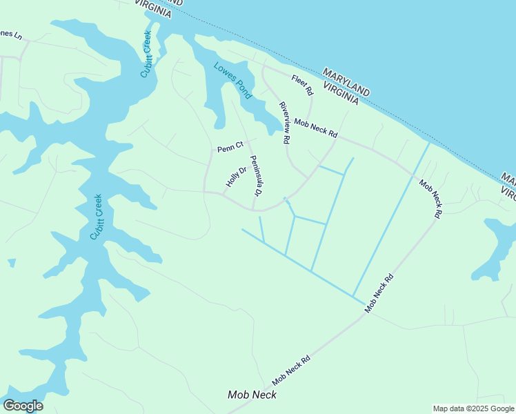 map of restaurants, bars, coffee shops, grocery stores, and more near 18 Peninsula Drive in Heathsville