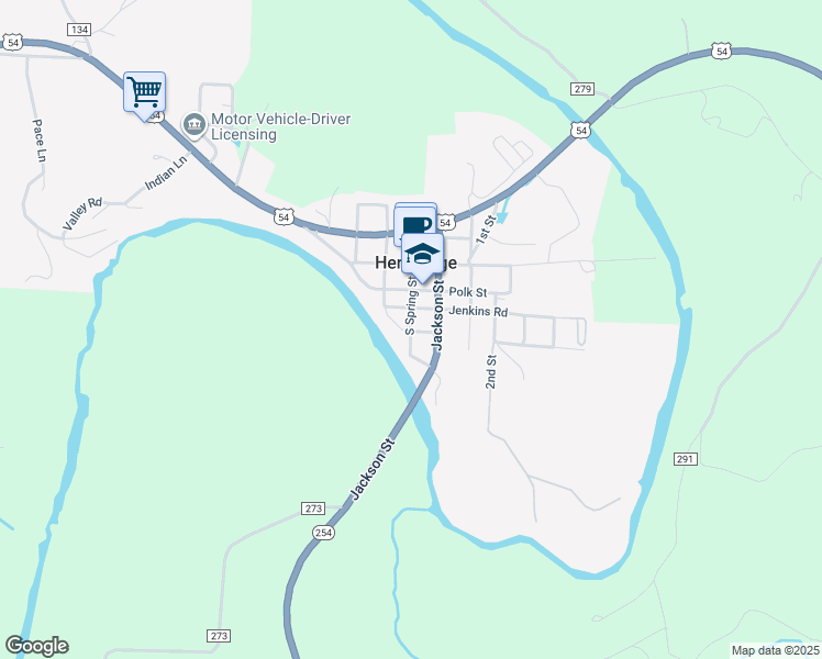 map of restaurants, bars, coffee shops, grocery stores, and more near 498 S Spring St in Hermitage