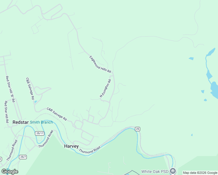 map of restaurants, bars, coffee shops, grocery stores, and more near 206 North Errington Road in Oak Hill