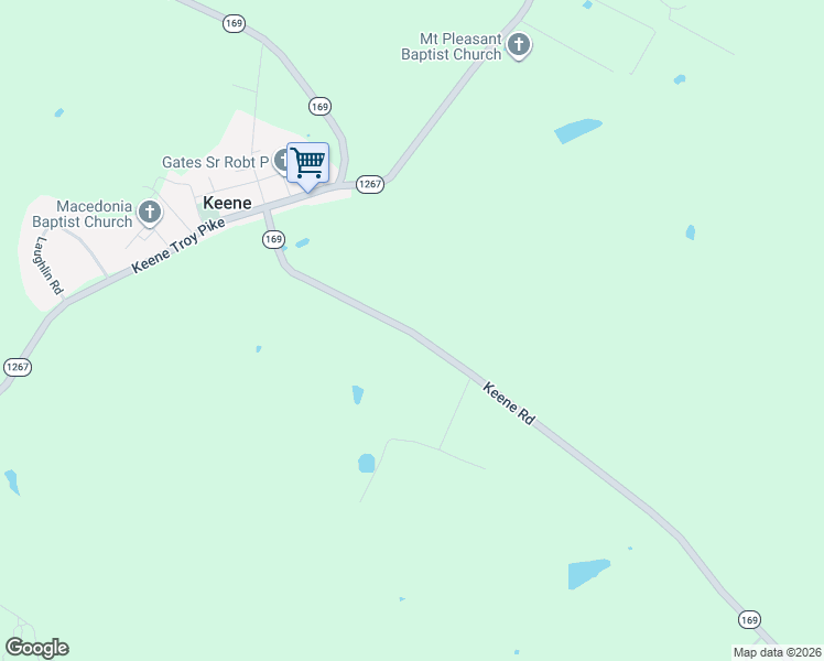 map of restaurants, bars, coffee shops, grocery stores, and more near 3610 Keene Road in Nicholasville