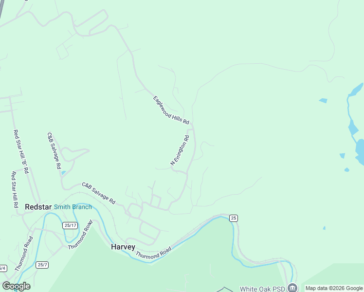 map of restaurants, bars, coffee shops, grocery stores, and more near 206 North Errington Road in Oak Hill