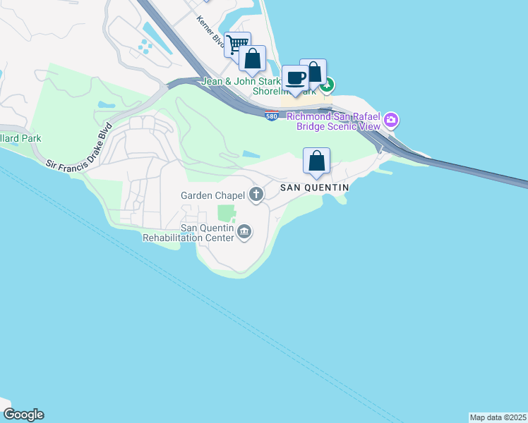 map of restaurants, bars, coffee shops, grocery stores, and more near in Marin County